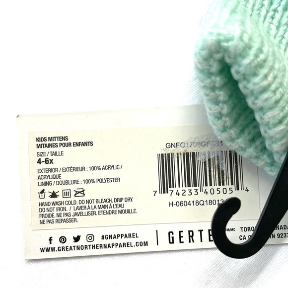 NWT Great Northen Kids Kitty Knit Hat And Mittens, Size 4-6X - Picture 7 of 7